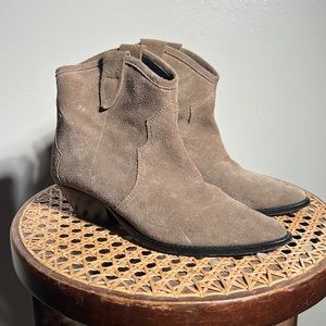 Isabel Marant 38 Dicker cropped cowboy boots tan suede